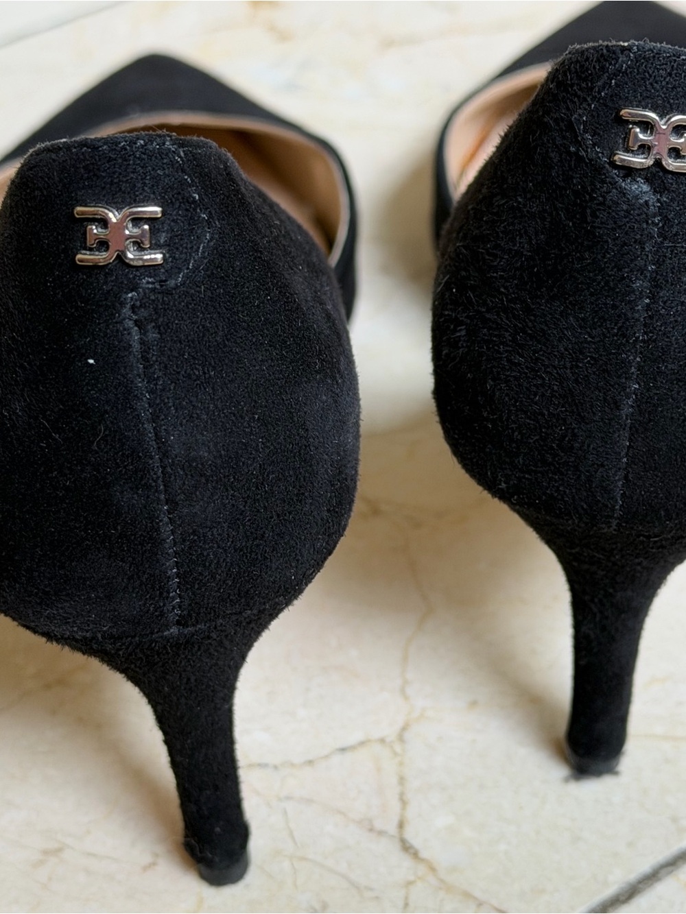 Sam Edelman Black Suede Pointed D'Orsay Flats - Picture 3 of 4